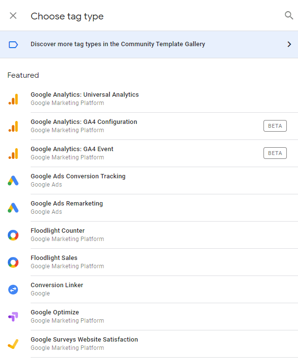 Analytics Tag Type