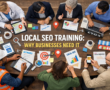 Local SEO training showing businesses ranking on Google Maps and local search results